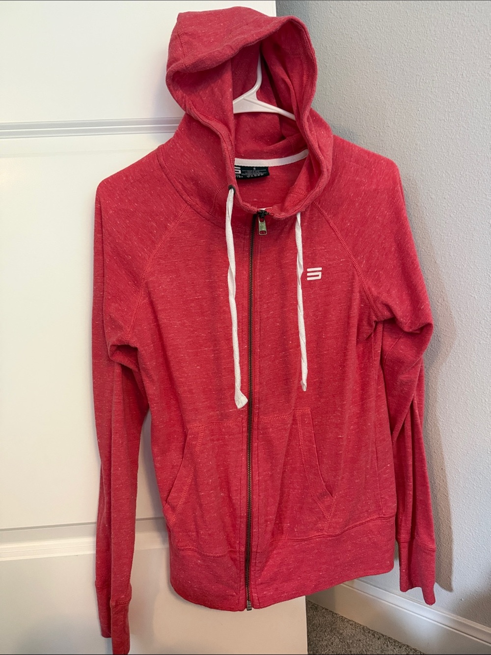 Three SixtySix  Women's Heathered Red Full-Zip Hoodie